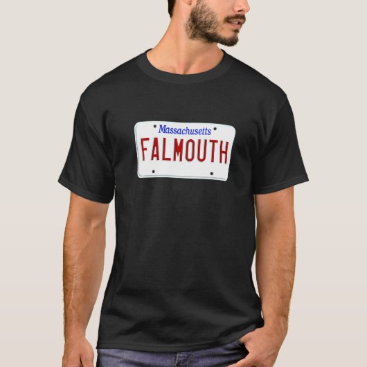 Falmouth Cape Cod Boston Massachusetts License Pla Tシャツ (正面)