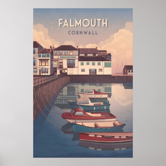 Falmouth Cornwall Travel Poster ポスター (正面)