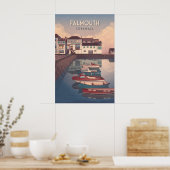 Falmouth Cornwall Travel Poster ポスター (キッチン)