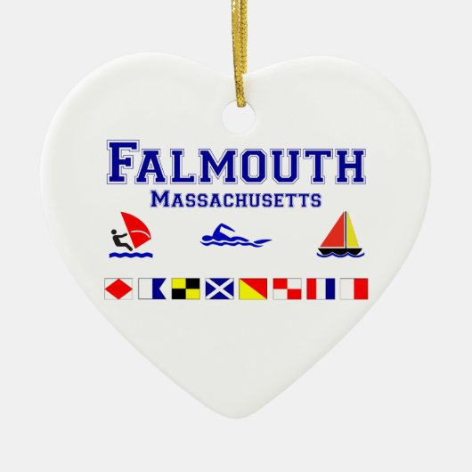 Falmouth MAのシグナルフラグ セラミックオーナメント (正面)