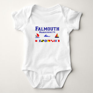 Falmouth MAのシグナルフラグ ベビーボディスーツ