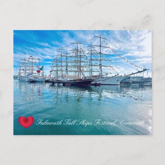 FALMOUTH TALL SHIPSフェスティバルコーンウォール写真 ポストカード (正面)