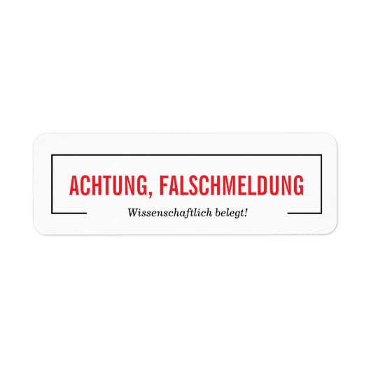 Falschmeldung Aufkleber  ラベル (正面)