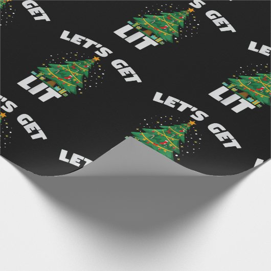 Famiのクリスマスツリーおもしろいのライトを点灯しよう ラッピングペーパー (角)