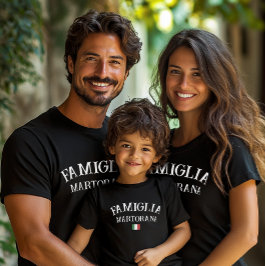 Famiglia Italian Family Personalized Reunion Black Tシャツ