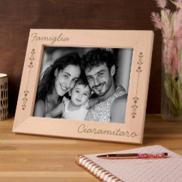 Famiglia Personalized Wooden Frame - Family Name レーザー彫刻フレーム