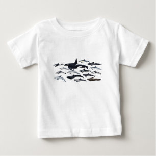Familia de los delfines:orcas、delfines、marsopas ベビーTシャツ