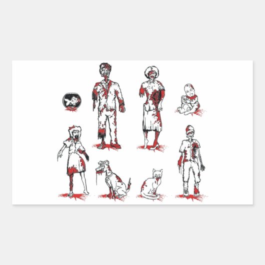 Família Zumbi 長方形シール (正面)