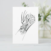 Familiar Black White Abstract Tribal Tattoo Art サンキューカード (スタンド正面)