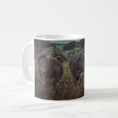 Familie olifant met kalf コーヒーマグカップ (正面左)