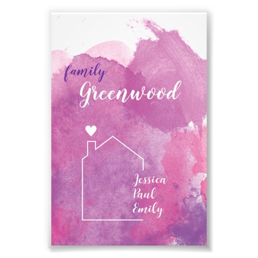 Familien-Poster mit Namen zur Geburt, Einzug フォトプリント (正面)