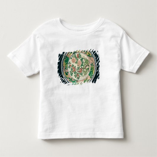 familleのverteの装飾が付いている皿 トドラーTシャツ (正面)