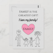 FAMILYは素晴らしギフトかわいい ポストカード (正面/裏面)