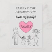 FAMILYは素晴らしギフトかわいい ポストカード (正面)