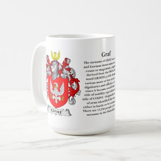 Familyグラーフの紋章付き外衣 コーヒーマグカップ (正面左)