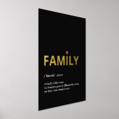 FAMILYミニマリストのブラック金ゴールドフォイルプリントの引用文 箔ポスター (レイダウン)