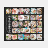 FAMILY モダン Name 27 Photo Collage パーソナライズされた フリースブランケット (正面(横))
