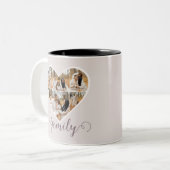 FAMILY モダン Photo Collage Love Scriptハート ツートーンマグカップ (正面左)