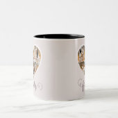 FAMILY モダン Photo Collage Love Scriptハート ツートーンマグカップ (中央)