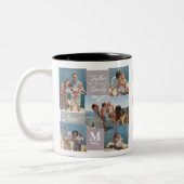 FAMILY モダン Photo Collage Monogram Name 5枚 ツートーンマグカップ (左)