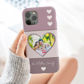 FAMILY モダン Photo Memoryスクリプトハート(名前) Case-Mate iPhoneケース