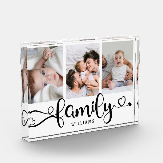 Family モダン Script Collageのシンプル写エレガント真 フォトブロック (左)