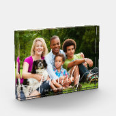 FAMILY モダン White Script Overlay Photo Name フォトブロック (左)