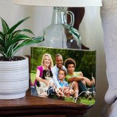 FAMILY モダン White Script Overlay Photo Name フォトブロック