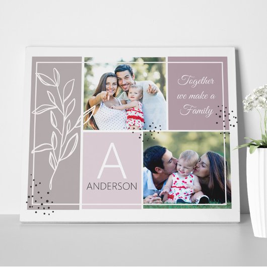 FAMILY 2フォトコラージスクリプトモダン引用文 キャンバスプリント