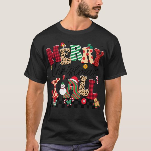 Family 2024 Merry Christmas Y'All Buffalo Plaid Re Tシャツ (正面)