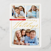 FAMILY 3写真かわいい書かわいらし跡金ゴールド 箔シーズンカード (正面)