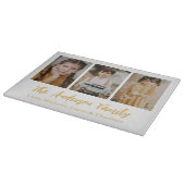 Family 3 Photo Collage Keepsake カッティングボード (角)