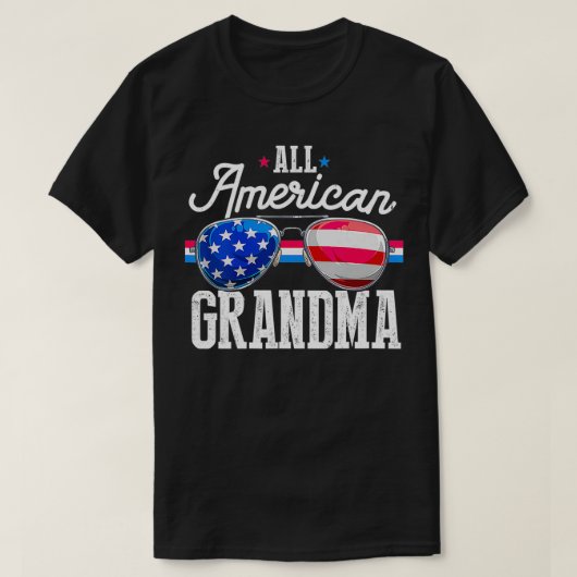 Family 4th Of July s Matching Grandma American Fla Tシャツ (デザイン正面)