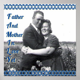 Family Acronym Parents Photo Blueフローラ ポスター