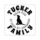 FAMILY Address Dog Image Rubber Stamp ラバースタンプ (インプリント)