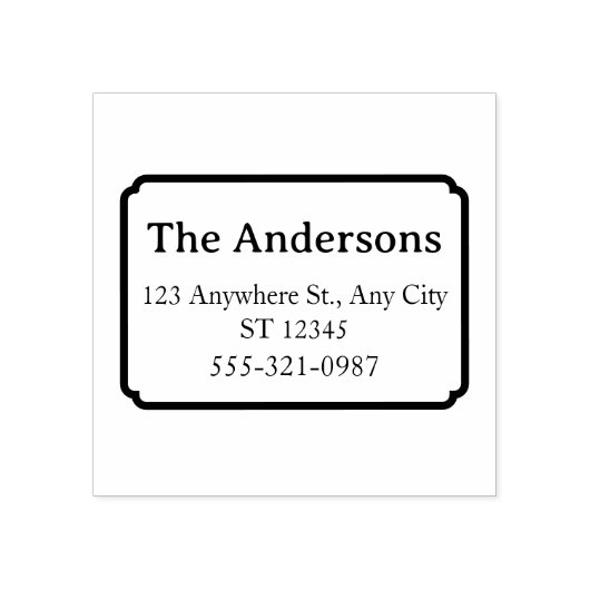Family Address Stamp – Name, Address & Phone ラバースタンプ (インプリント)