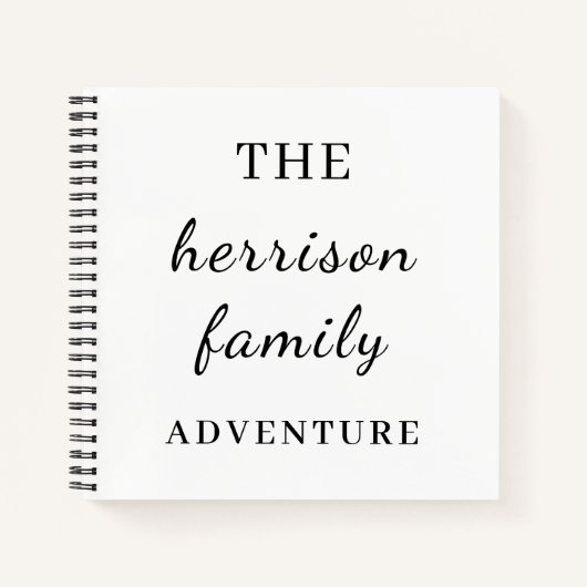Family Adventures Modern Minimal Design ノートブック (正面)