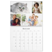 Family and Friends Elegant Gray Photo Calendar カレンダー (3月 2026)