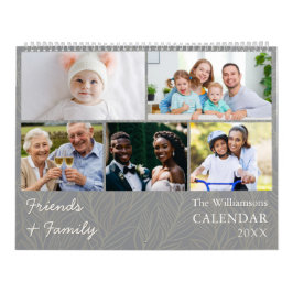 Family and Friends Gray Multi Photo Calendar カレンダー