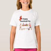 Family at table with turkey  tシャツ (正面)