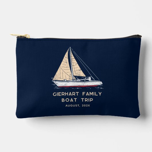 Family Boat Trip Nautical Swag Custom アクセサリーポーチ (正面)