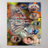 Family Butterfly Photo Collage Art Print ポスター (正面)