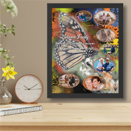 Family Butterfly Photo Collage Art Print ポスター