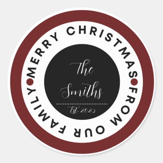 Family Christmas ラウンドシール (正面)