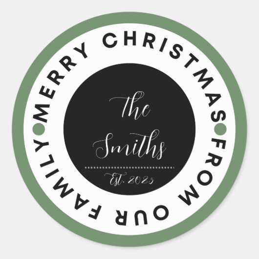 Family Christmas ラウンドシール (正面)