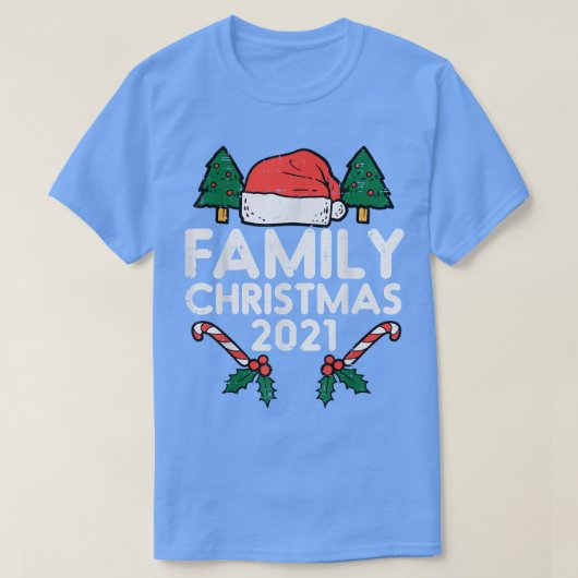 Family Christmas 2021クリスマスPJs一致するクリスマス Tシャツ (デザイン正面)