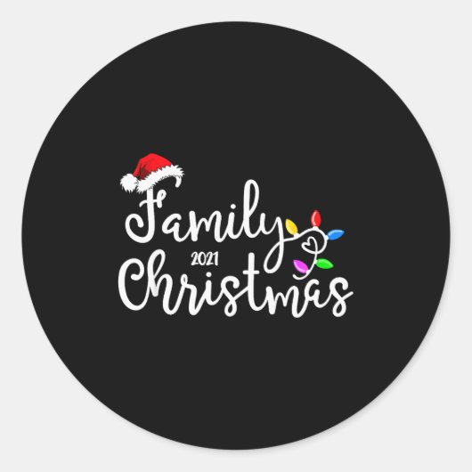 Family Christmas 2021  ラウンドシール (正面)
