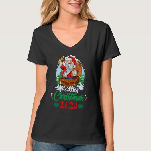 Family Christmas 2023 Matching  Squad Santa Elf  1 Tシャツ (正面)