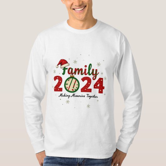 Family Christmas 2024 Making Memories Together Tシャツ (正面)