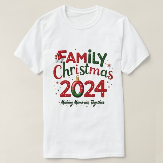 Family Christmas 2024 Men's Shirt Making Memorie Tシャツ (デザイン正面)